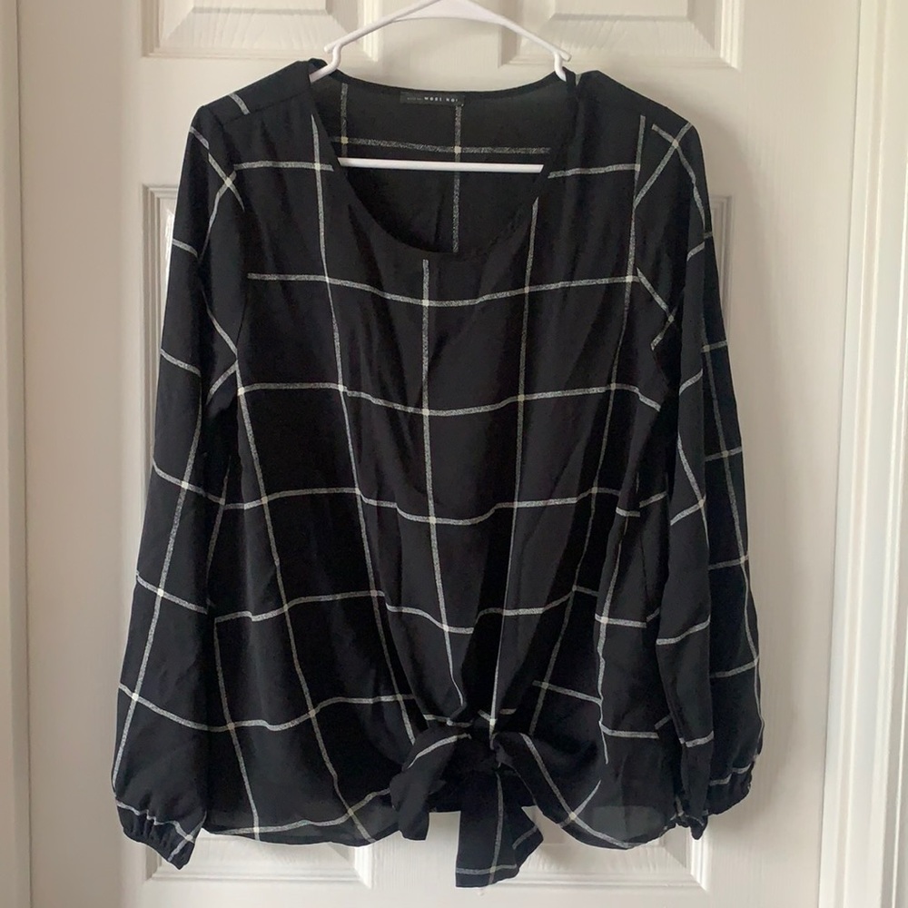 Black & White Squared Dress Shirt